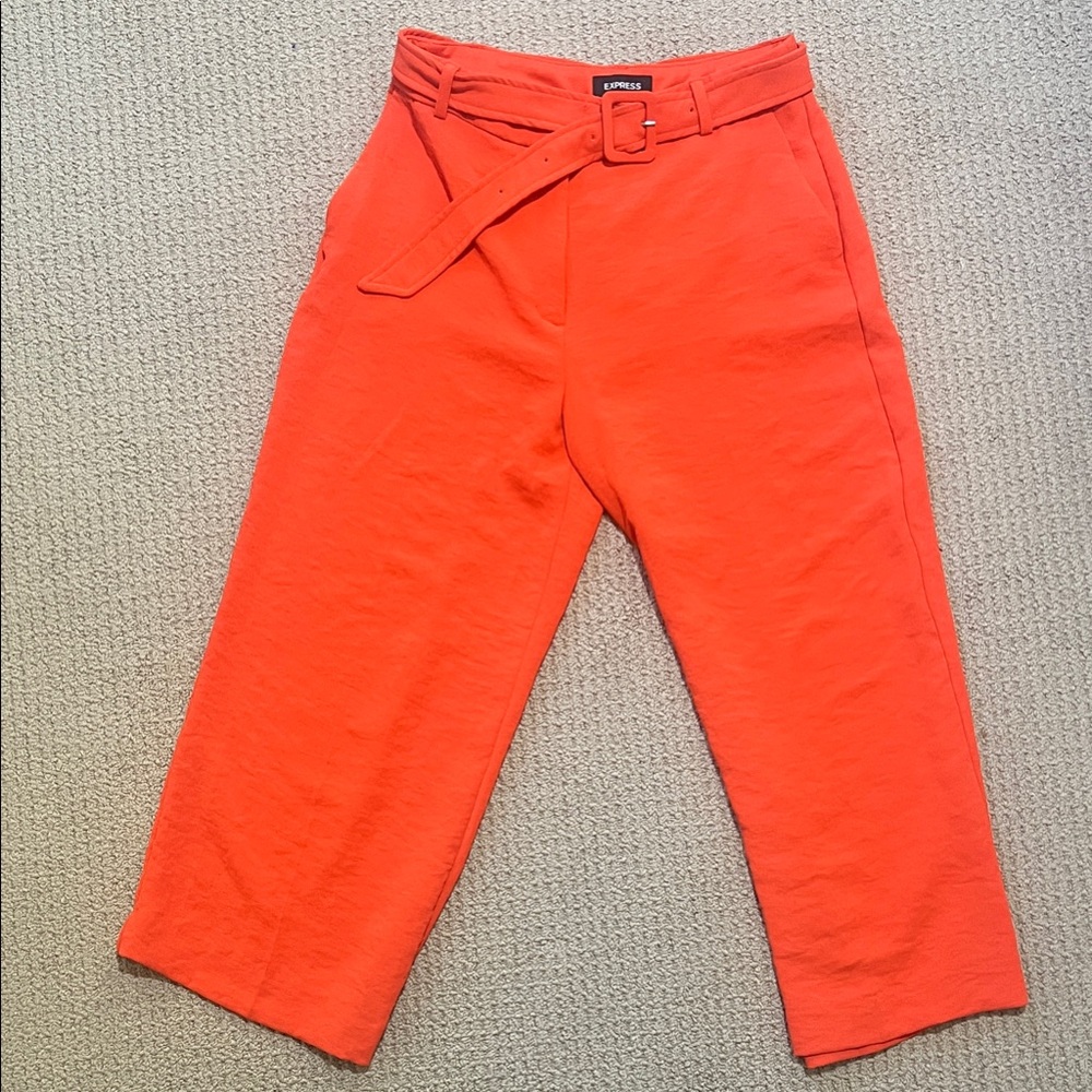 Express Vibrant Orange Women's Cropped Pants